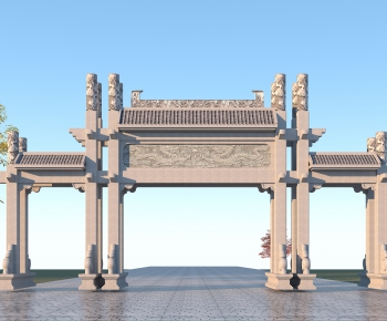 Chinese Style Building Component-ID:599061979