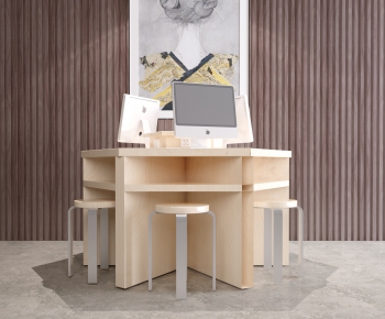 Modern Computer Desk And Chair-ID:439400913