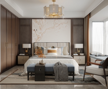 New Chinese Style Bedroom-ID:608073951