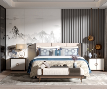 New Chinese Style Bedroom-ID:252885108