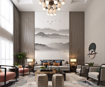 New Chinese Style A Living Room-ID:844480994