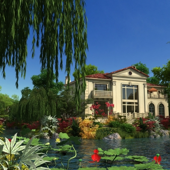 Simple European Style Villa Appearance-ID:458405975