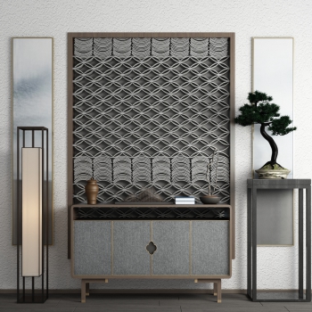 New Chinese Style Entrance Cabinet-ID:796173108