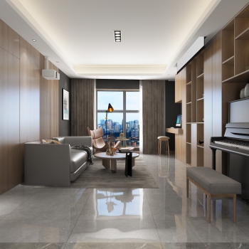 Modern A Living Room-ID:923737056