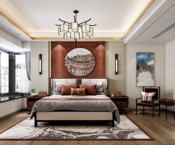 New Chinese Style Bedroom-ID:236042989