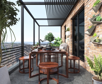 New Chinese Style Balcony-ID:822206023