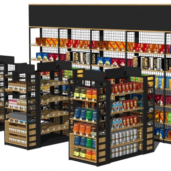 现代超市货架、零食展示架组合-ID:158639918