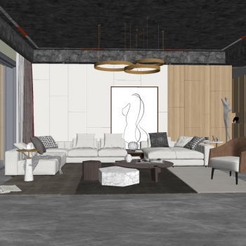 Modern A Living Room-ID:296544086