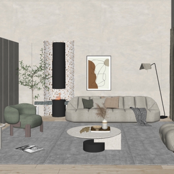 Modern A Living Room-ID:373050931