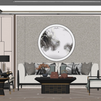 New Chinese Style A Living Room-ID:920471915