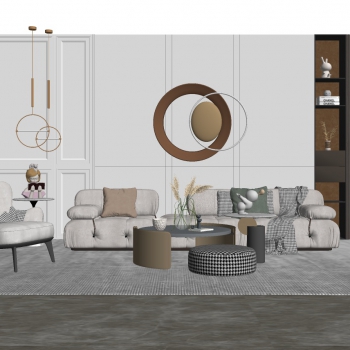 Modern A Living Room-ID:658346894