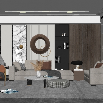 Modern A Living Room-ID:594851023