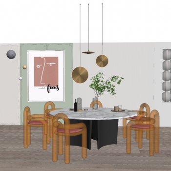 Nordic Style Dining Table And Chairs-ID:397692924