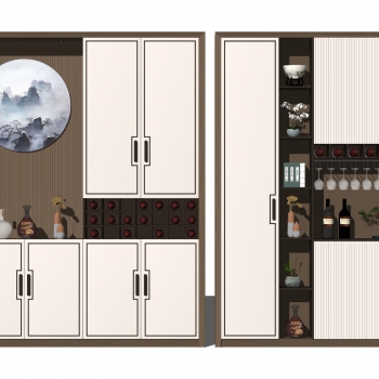 New Chinese Style Wine Cabinet-ID:401830727