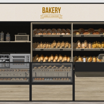 现代面包柜甜点展示架-ID:272186045
