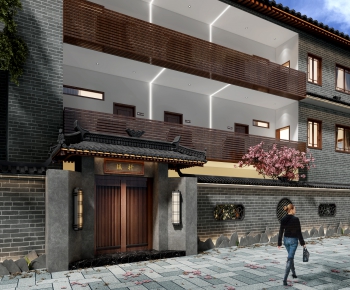 New Chinese Style Facade Element-ID:737600094
