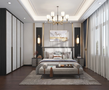 New Chinese Style Bedroom-ID:739202022
