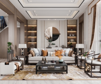 New Chinese Style A Living Room-ID:515911108