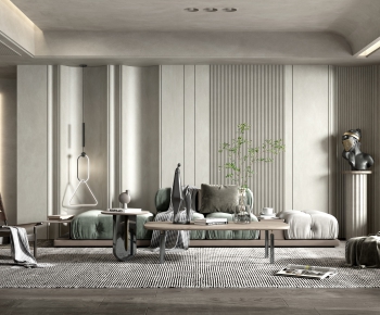 Wabi-sabi Style A Living Room-ID:796599482