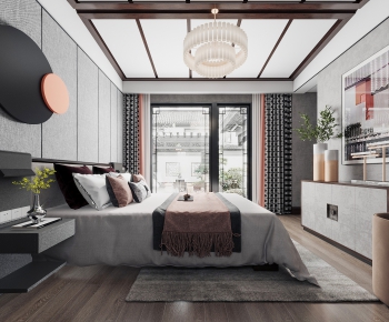 New Chinese Style Bedroom-ID:136544942