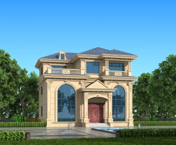 Simple European Style Villa Appearance-ID:941370017