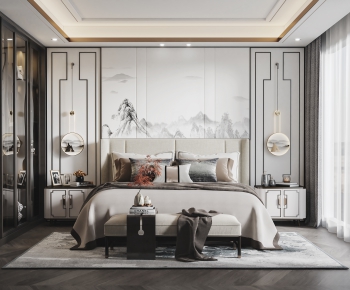 New Chinese Style Bedroom-ID:327172999