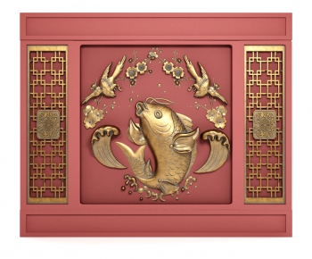 中式浮雕背景墙-ID:451482065