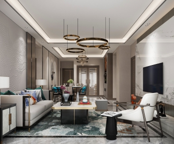 New Chinese Style A Living Room-ID:266813047