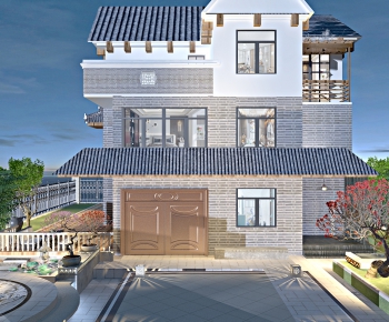 New Chinese Style Villa Appearance-ID:319519029