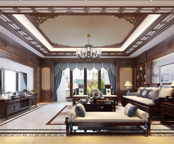 Chinese Style A Living Room-ID:542478086
