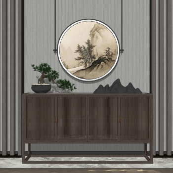 New Chinese Style Entrance Cabinet-ID:448607926