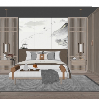 New Chinese Style Bedroom-ID:413019908