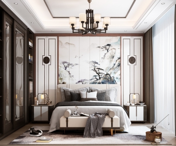New Chinese Style Bedroom-ID:335827114