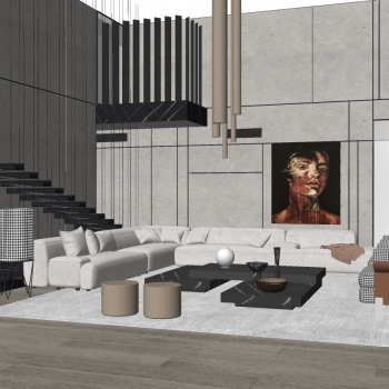 Modern A Living Room-ID:282800219