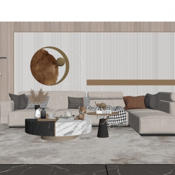 Modern A Living Room-ID:664078005
