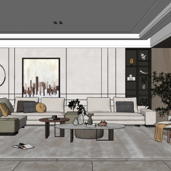 Modern A Living Room-ID:849000932