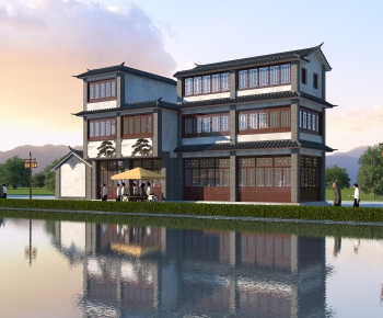 Chinese Style Building Appearance-ID:422410966