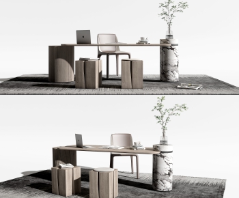 Modern Computer Desk And Chair-ID:536588919