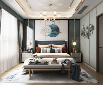 New Chinese Style Bedroom-ID:388268957