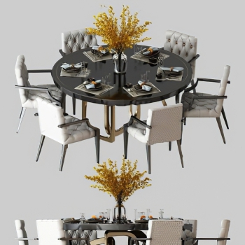 Post Modern Style Dining Table And Chairs-ID:229249007