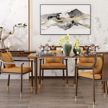 New Chinese Style Dining Table And Chairs-ID:140436893