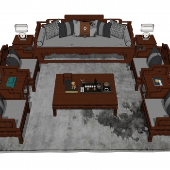 Chinese Style Sofa Combination-ID:597691061