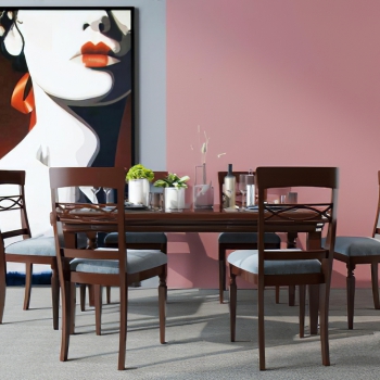 American Style Dining Table And Chairs-ID:499635939