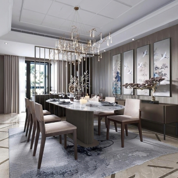 New Chinese Style Dining Room-ID:361037021