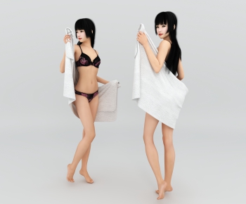 现代披浴巾少女-ID:327644111