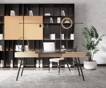 Modern Computer Desk And Chair-ID:179240735