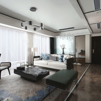 New Chinese Style A Living Room-ID:912946943