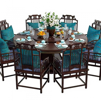 New Chinese Style Dining Table And Chairs-ID:215950057
