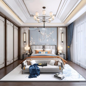 New Chinese Style Bedroom-ID:465470086