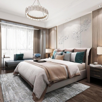 New Chinese Style Bedroom-ID:376141163